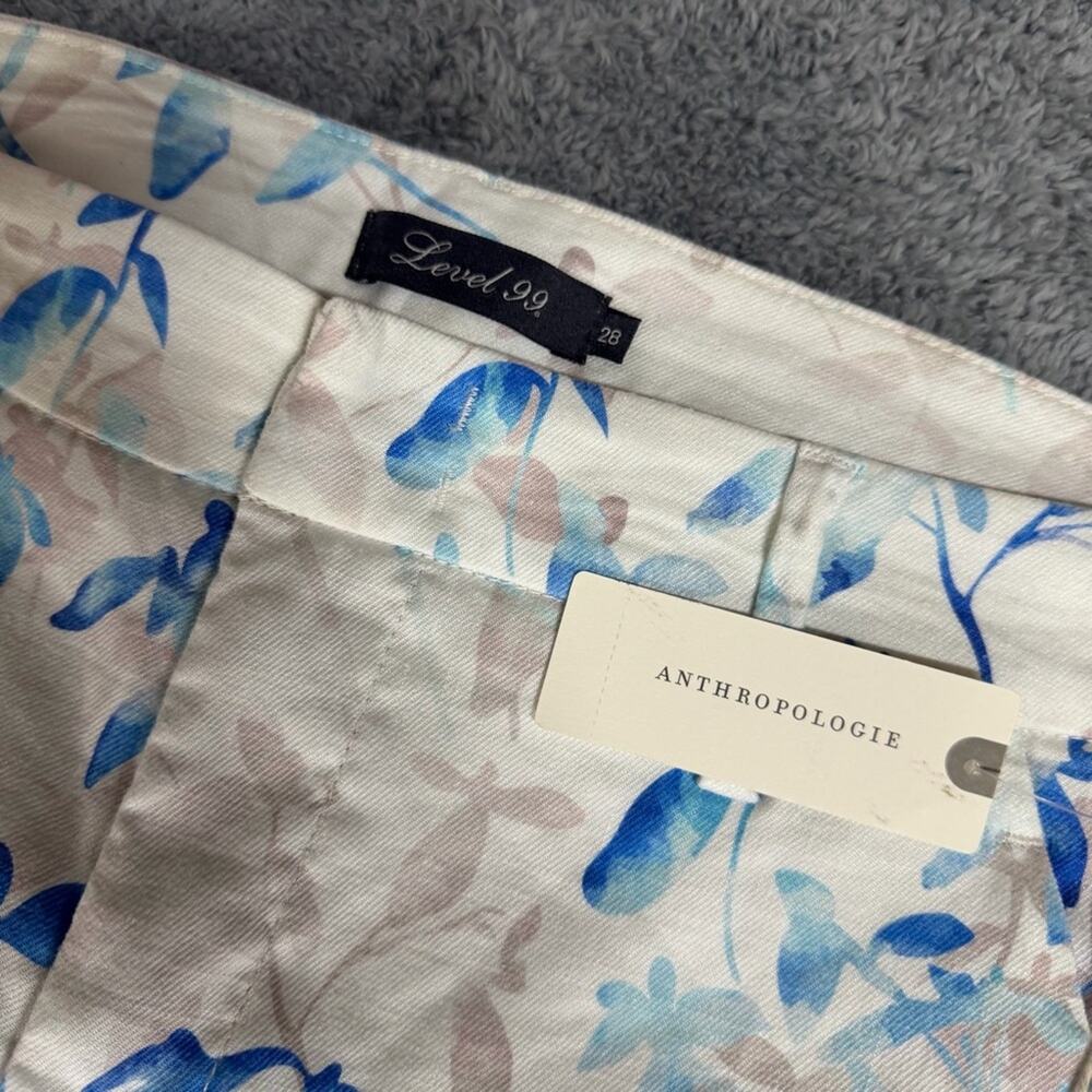 NEW Anthropologie Level 99 Linen Blend Floral Straight Leg Pants Size 28 - Picture 7 of 9